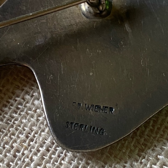 Vintage Brooch Sterling Silver Ed Wiener Signed Artist Piece modernist dancer - Picture 9 of 14